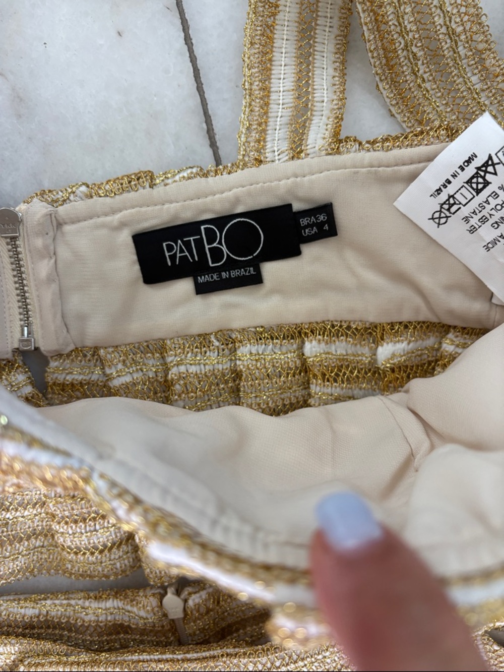 Patbo gold Metallic Ruffle Two-Piece Crop Top & Shorts Set - Picture 2 of 6